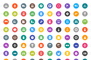 210 Transport Filled Round Icons