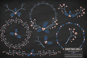 Navy & Blush Holly & Vectors, an Illustration by Amanda Ilkov (Thumbnail 2 of 5)