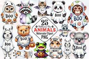 Halloween Cute Boo Animals Clipart, an Animal Illustration by RobertsArt