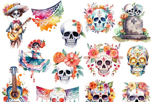 Day Of The Dead Clipart Set