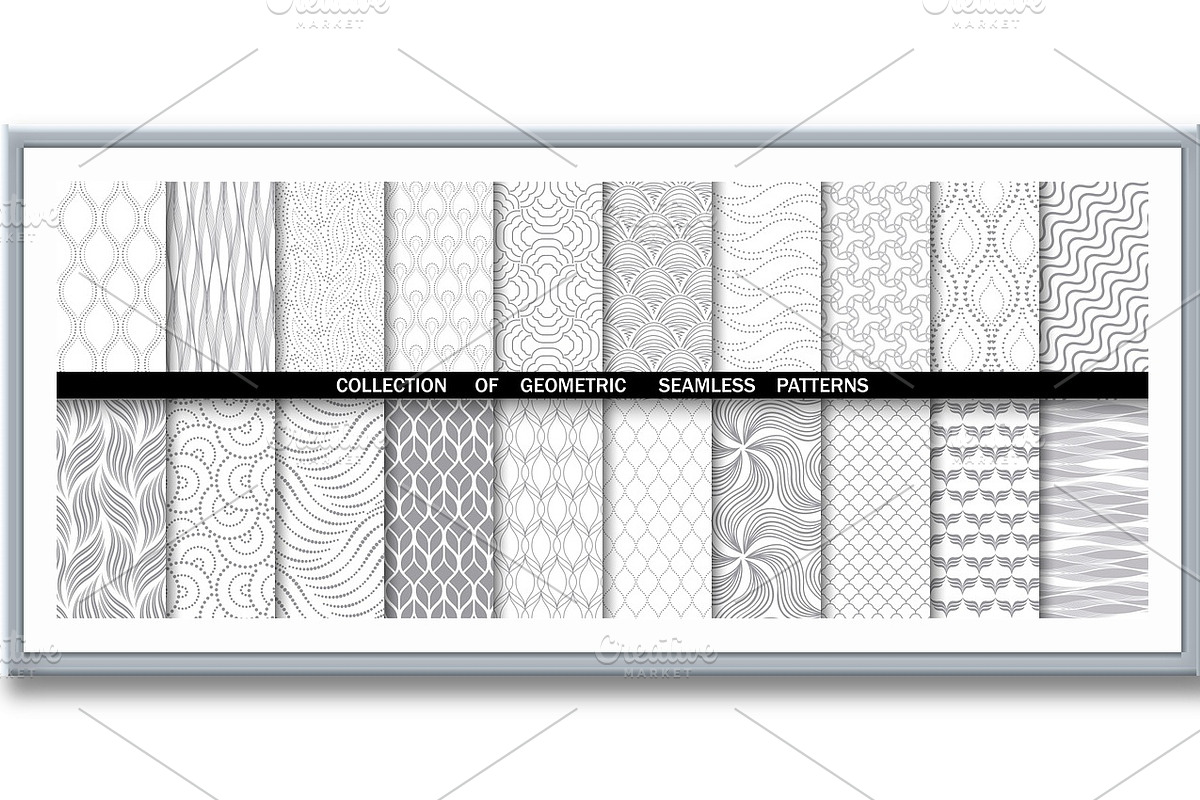 Geometric set of seamless patterns, a Pattern Graphic by RODINA (Photo 3 of 3)