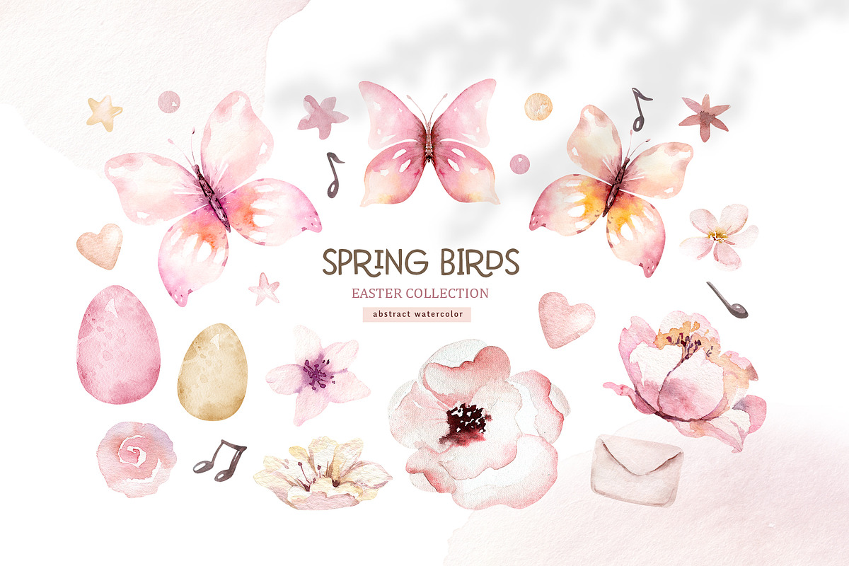 Watercolor spring birds collection, an Animal Illustration by Peace ART (Photo 5 of 12)