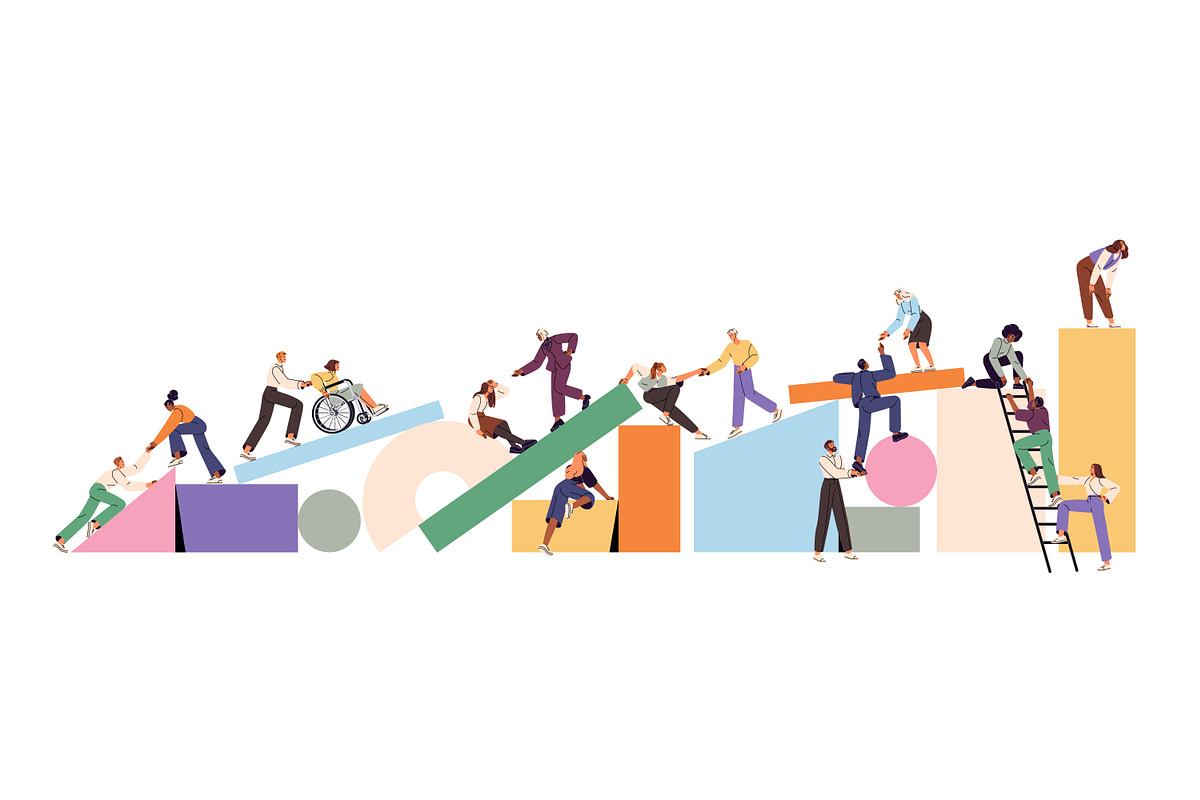 Gender equality, teamwork concept, a Person Illustration by PaperTrident (Photo 1 of 3)