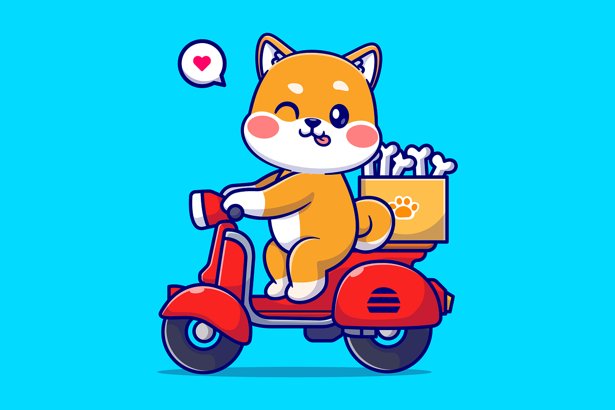 Cute Shiba Inu Dog Riding Scooter, an Animal Illustration by Catalyst Labs (Photo 3 of 3)