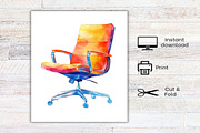 Watercolor Office Time Clipart, an Illustration by Canvas Craft (Thumbnail 7 of 7)