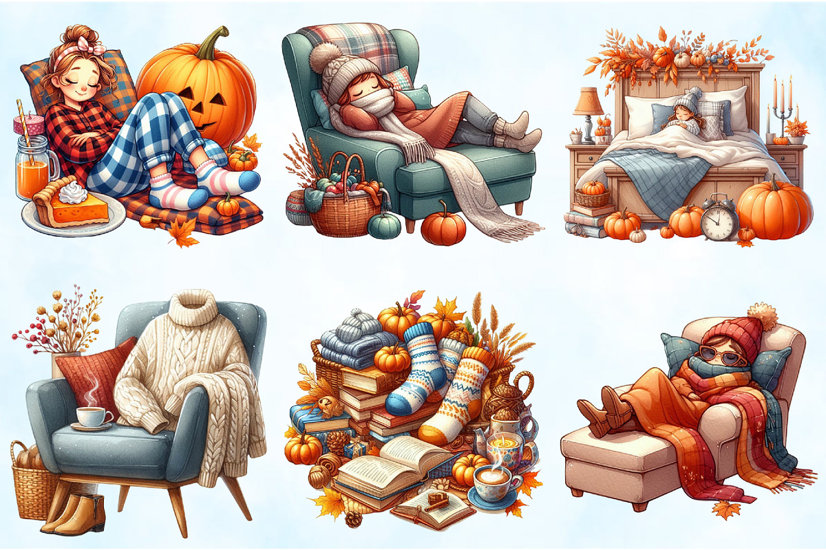Fall Lazy Day Clipart, an Illustration by Craft Nest (Photo 2 of 5)