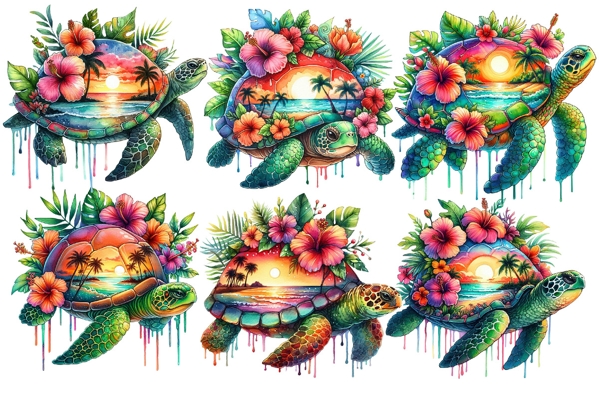 Sunset Sea Turtle Sublimation, an Animal Illustration by Designworld (Photo 5 of 7)