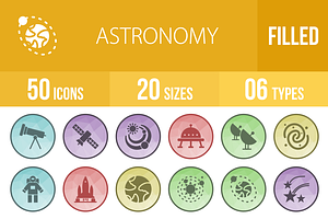 50 Astronomy Low Poly B/G Icons