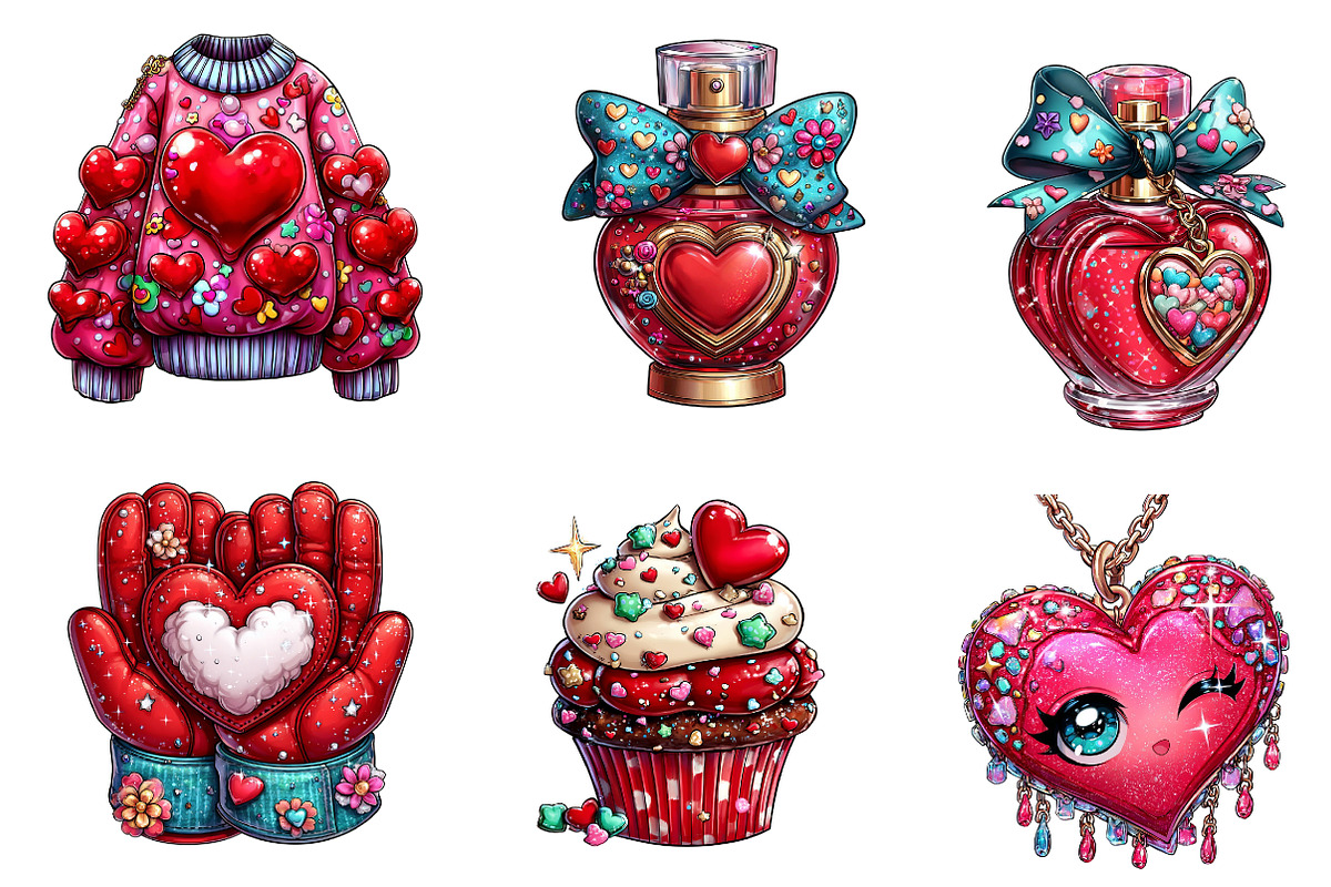 Watercolor Valentines Day Clipart, an Illustration by CreationArt (Photo 4 of 5)
