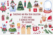 Christmas watercolor collection, an Illustration by martynmarin (Thumbnail 2 of 2)