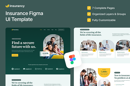 Insurancy - Insurance Figma Template, an UI Kit Template by FinestDevs