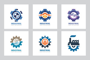 Gear Industrial Vector Logo Set
