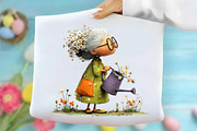 Whimsical Spring Garden Grandma Clip, an Illustration by designcity5 (Thumbnail 3 of 5)