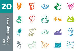 20 Logo Cat Templates Bundle