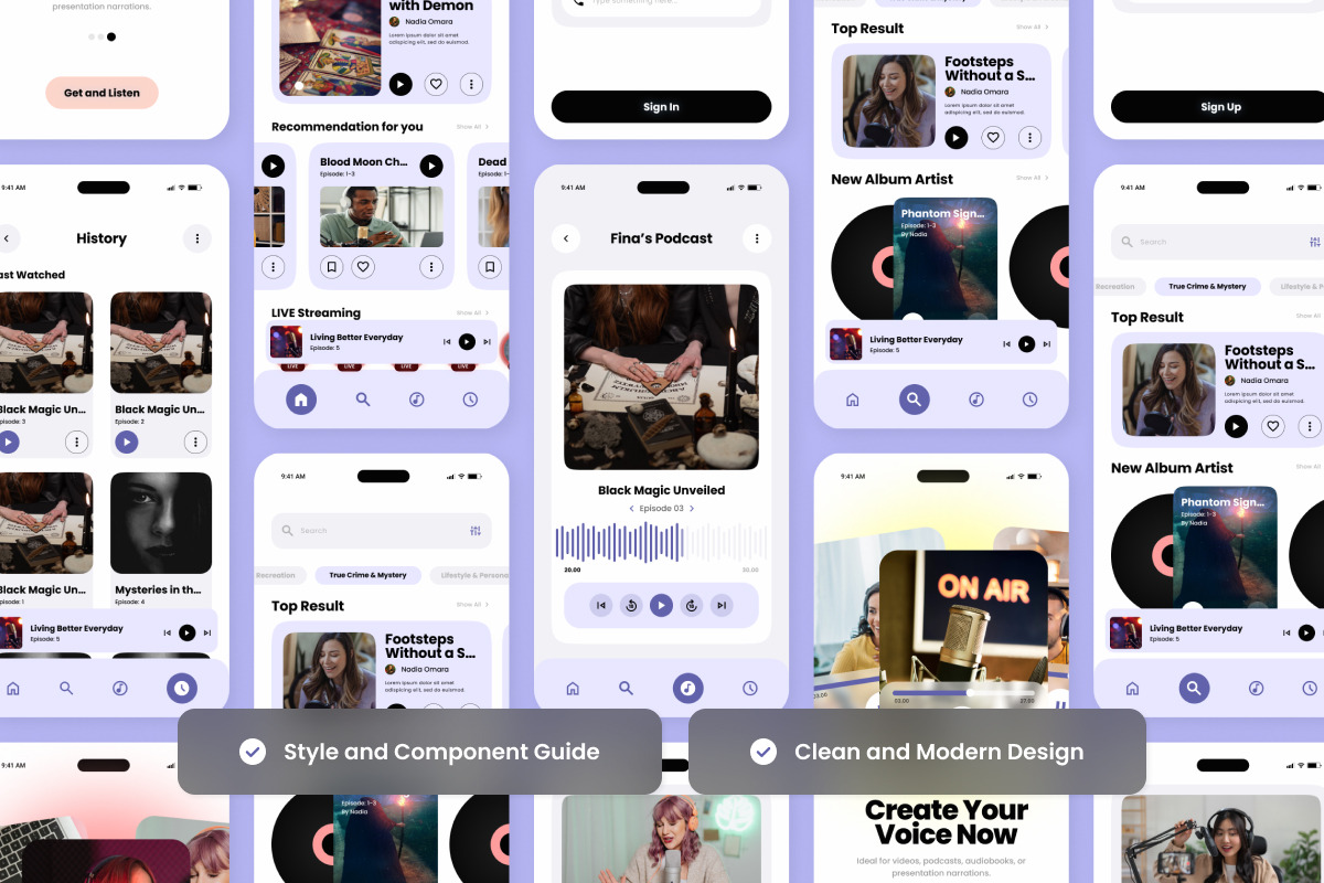 Castoria - Sleek Podcast App UI Kit, an App Template by twinstd (Photo 3 of 5)