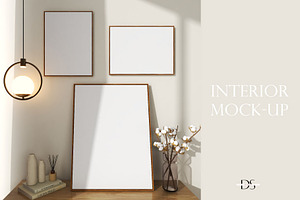 Interior mockup for wall art, a Print Template by DSTUDIO888