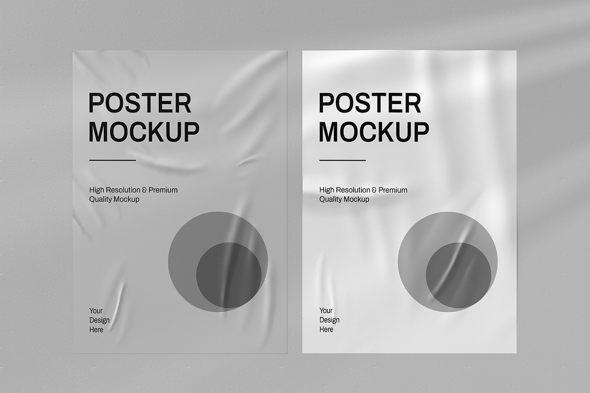 Wall Poster Mockup with Wrinkled, a Product Mockup by graphypix (Photo 3 of 4)