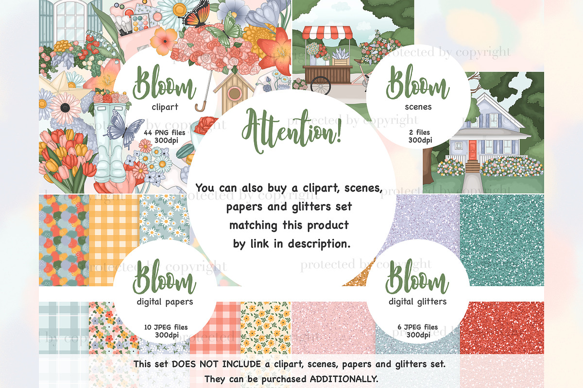 Spring Girl Clipart | Bloom Cliparts, an Illustration by GlamArtZhanna (Photo 4 of 4)
