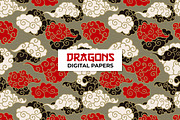 Chinese Dragon Digital Papers, a Pattern Graphic by ilonitta (Thumbnail 3 of 13)