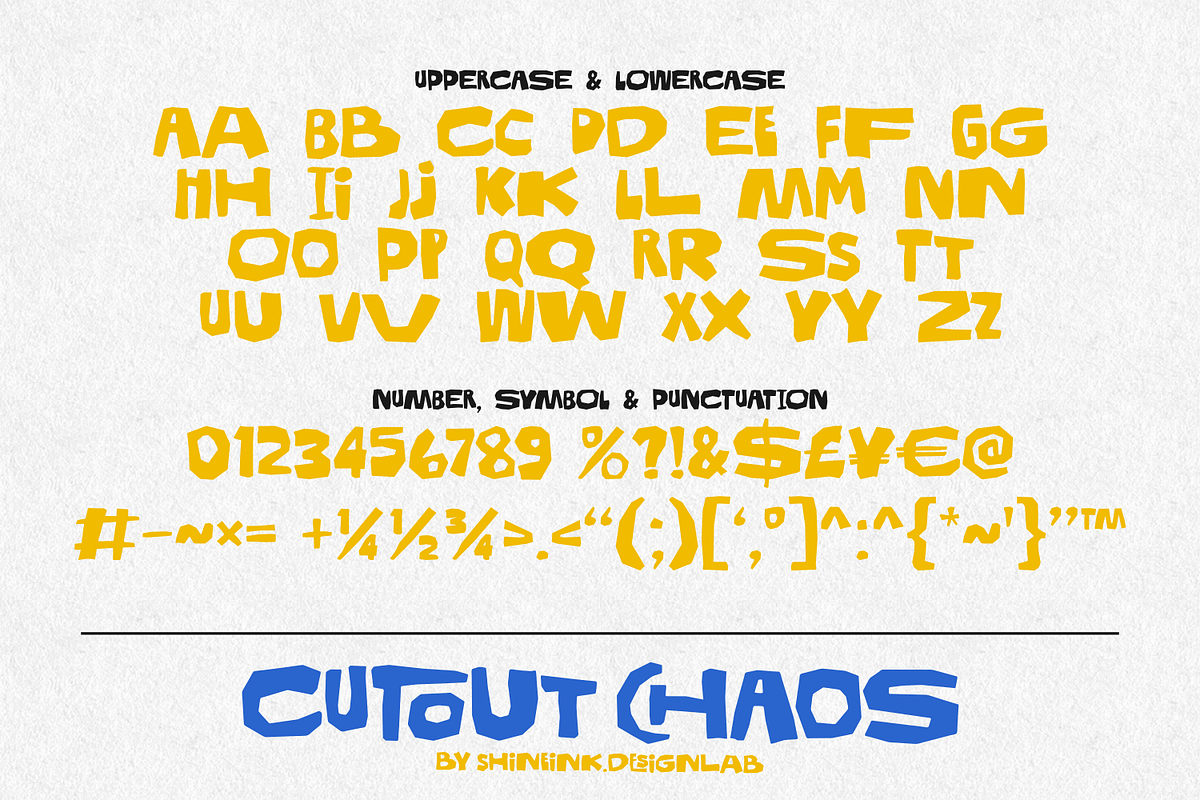 Cutout Chaos – Quirky Cutout Font, a Handwritten Font by shineink.designlab (Photo 11 of 12)