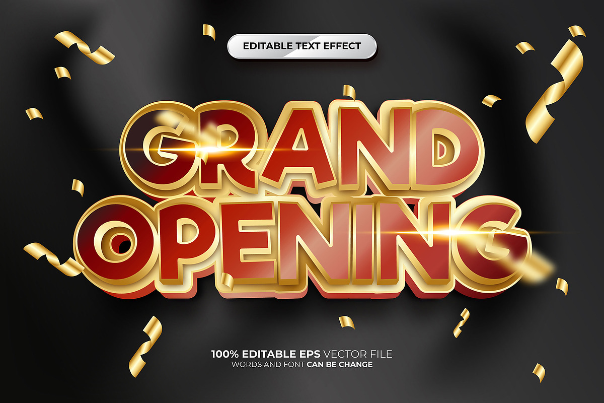 Grand Opening 3D Editable Text, a Layer Style Add-On by Md Jahidul99 (Photo 1 of 2)