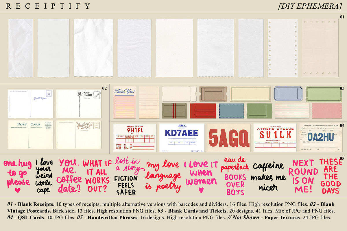 Receiptify - Vintage Ephemera Pack, an Object Graphic by Dina Mae (Photo 5 of 11)