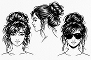 Messy Bun Illustration Vector, a Person Illustration by Tekuni (Thumbnail 5 of 8)