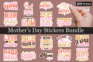 Mother's Day Stickers Bundle ,Mother, a Graphic by akazaddesign