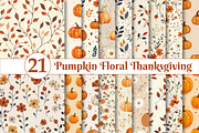 Pumpkin Floral Thanksgiving Patterns, a Texture Illustration by Dream Creation (Thumbnail 1 of 5)