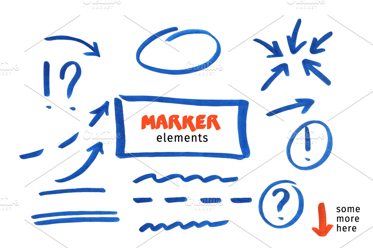 Marker design elements, an Object Graphic by Olga Proz (Photo 1 of 4)