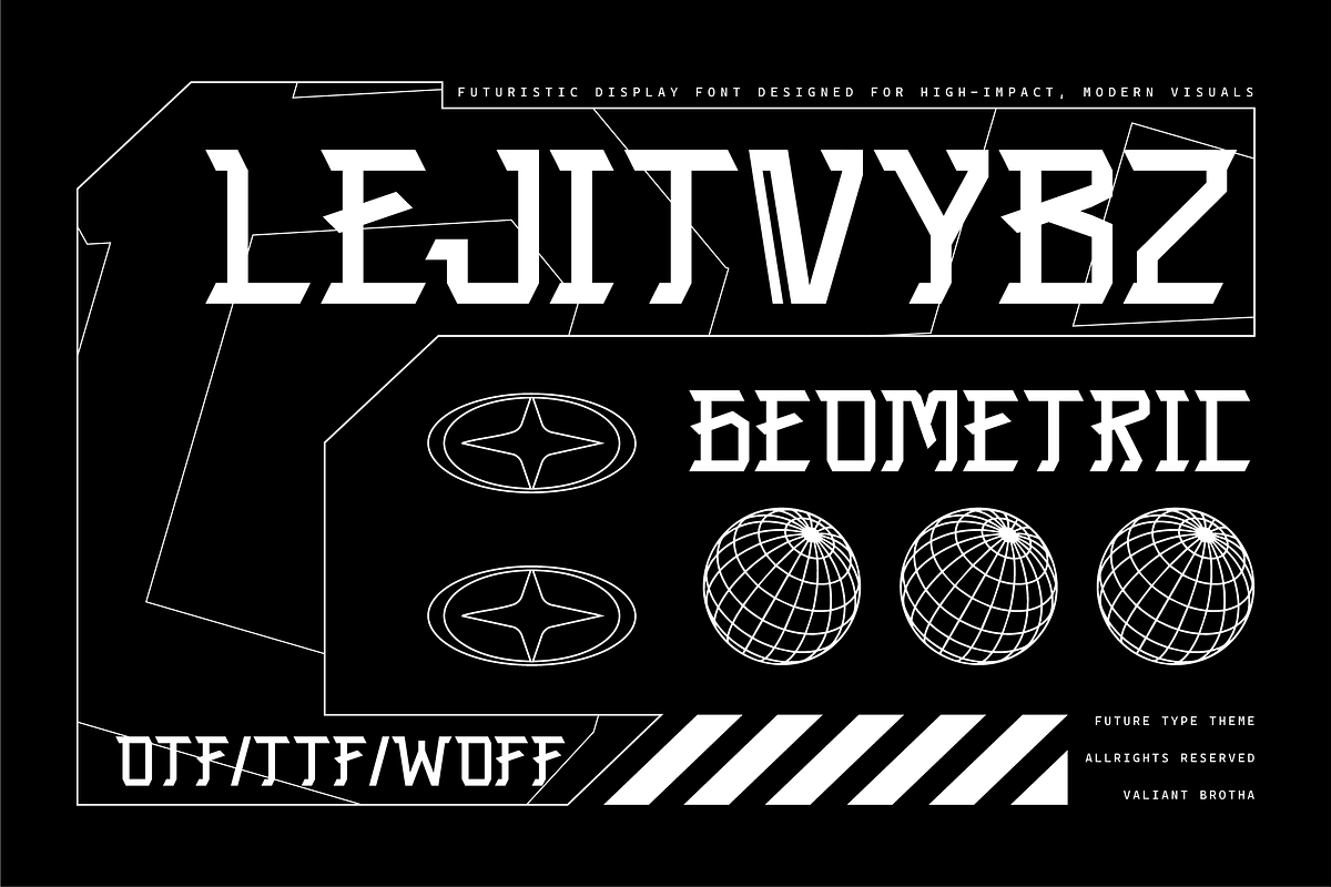 VB LejitVybz - Futuristic Font, a Sans Serif Font by VALIANTBROTHA (Photo 4 of 10)