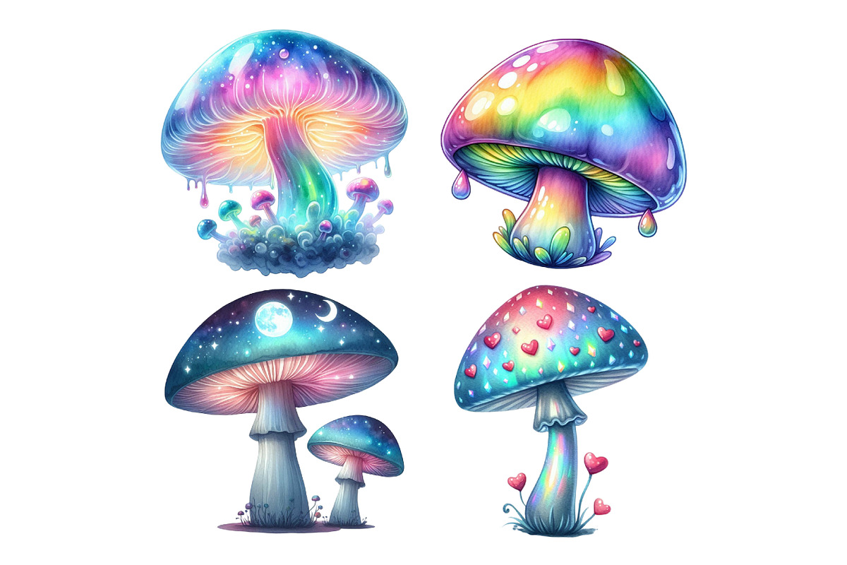 Mushroom Holographic Clipart, an Icon by Daily.Designs (Photo 6 of 6)