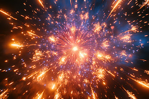 Festive Fireworks Explosion Night Sk, a Background Photo by Pixeness Studio