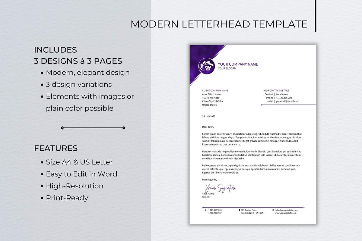 Letterhead Word Template Bundle preview 2