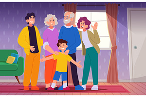 Happy family. mother father, a Person Illustration by Onyx