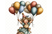 Balloon girl Clipart JPG, a Person Illustration by Memories By Lea (Thumbnail 14 of 18)