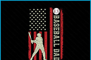 Sports Baseball Dad USA Flag SVG PNG, an Object Graphic by Creativeusart (Thumbnail 2 of 4)