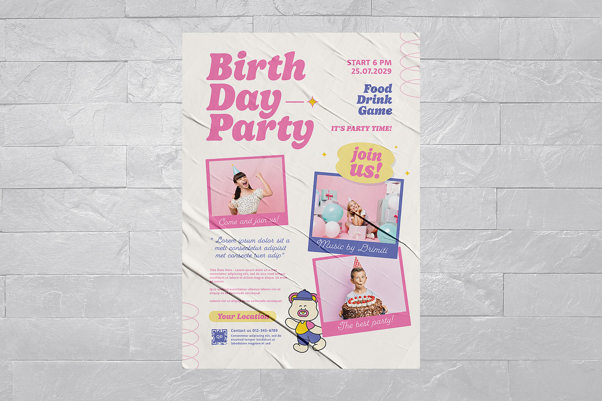 Y2K Birthday Party Flyer Template, a Flyer Template by BrandPacks (Photo 4 of 4)