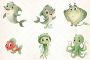 Under the Sea Watercolor Clipart, an Illustration by DreamCafeArt (Thumbnail 3 of 7)
