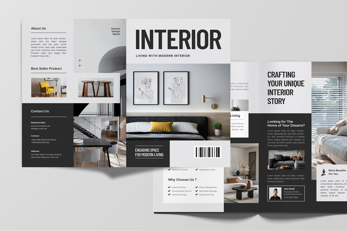 Home Interior Bifold Brochure, a Brochure Template by MMPixelCraft (Photo 4 of 4)