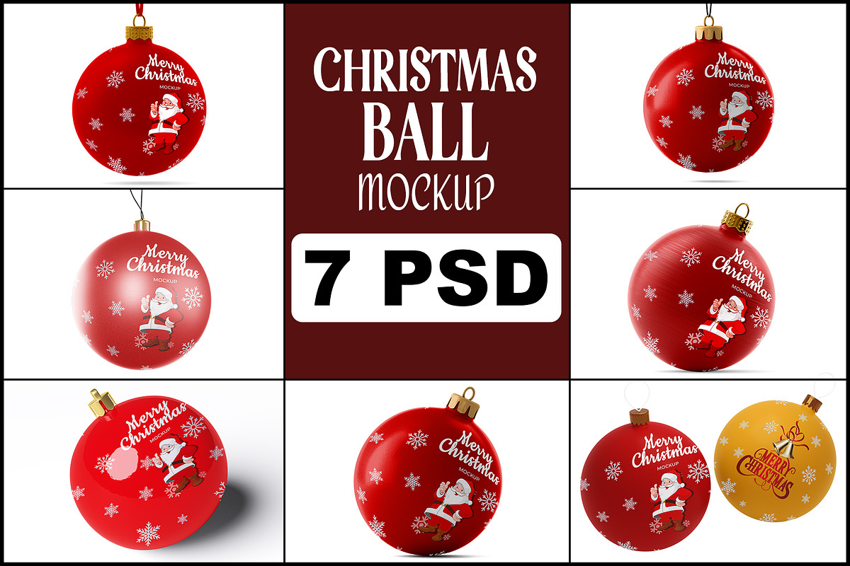 Christmas Ball Mockup, a Mockup by mockupbuys (Photo 1 of 16)