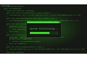 Hacking code monitor, a Technology Illustration by SkyVectors