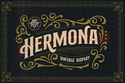 Hermona Vintage + Extras, a Font by Arterfak Project