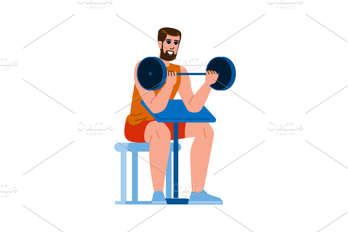 Strong man lifting weights, a Sport Illustration by pikepicture