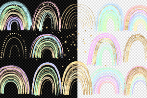 Gold Rainbows Clipart