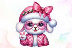 Watercolor Christmas Dog PNG, an Illustration by Sublimation Artist