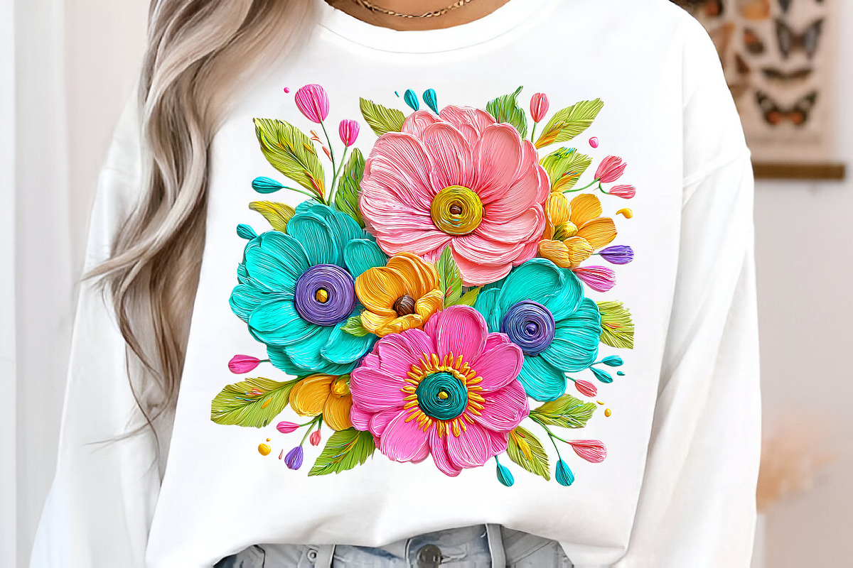 Watercolor Brushstroke Flowers PNG, an Illustration by SinaCreation (Photo 2 of 6)