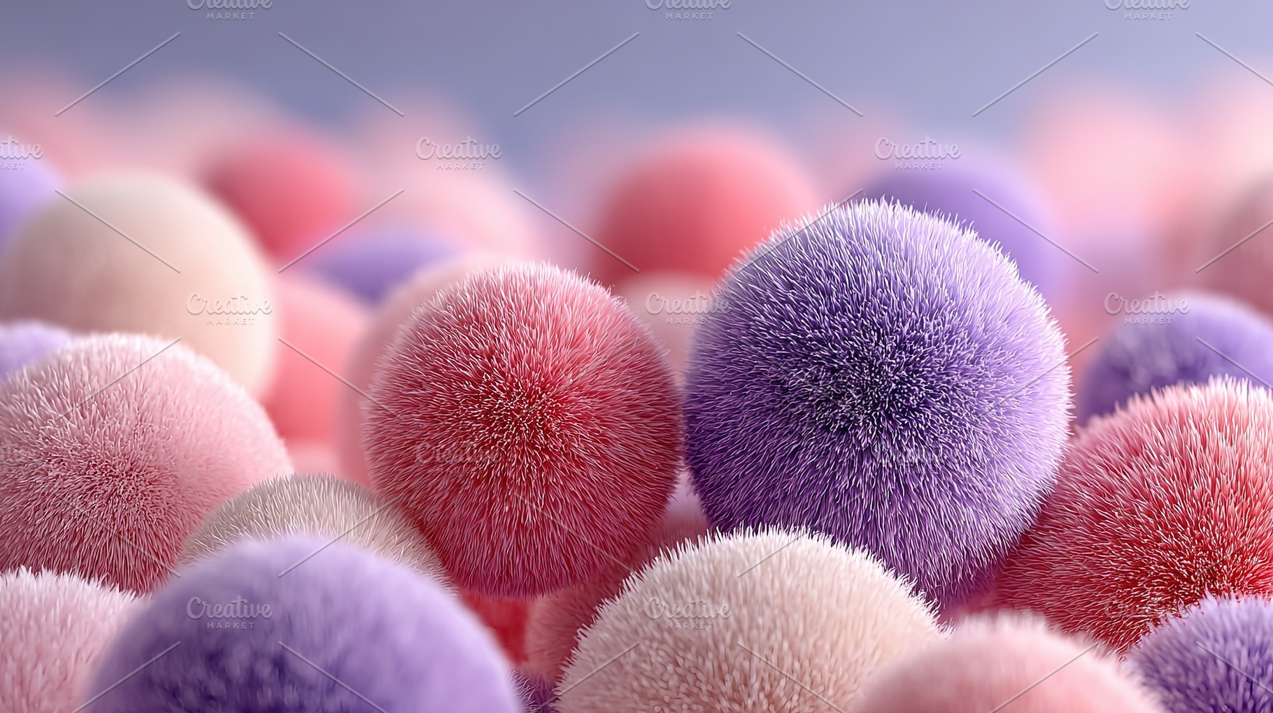 Soft Pastel Furry Spheres, a Background Photo by Ales Munt