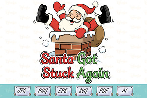 Christmas Santa Funny Quote Design, a Seasonal Illustration by Ghagra