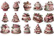 Winter Holiday Cake Clipart, an Illustration by DreamArtGraphic (Thumbnail 2 of 4)